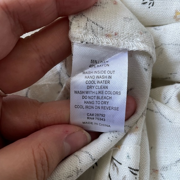 NWT House Of Harlow Linen Cottage Core Peasant Bohemian Floral Maxi Dress S - Picture 9 of 10